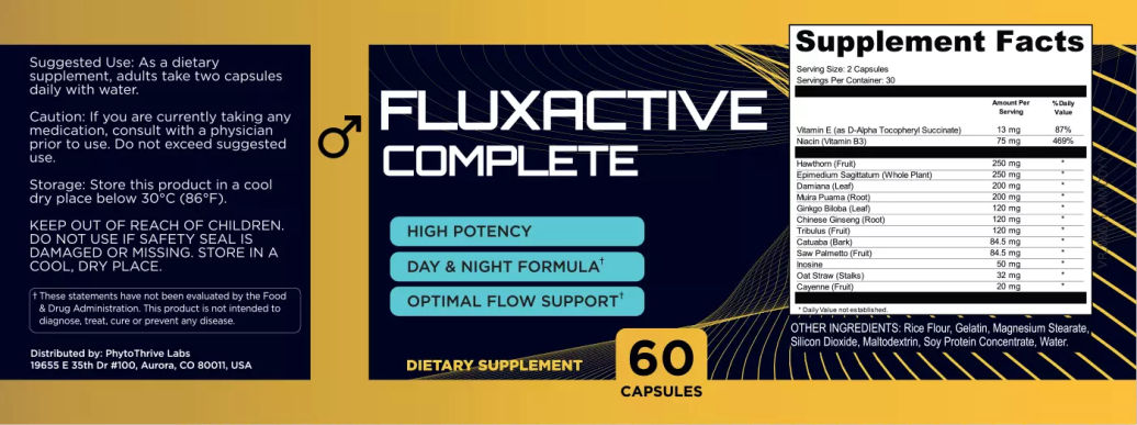 Complete Fluxactive supplement facts